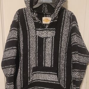 Mexicali Blues Black and White Striped Hoodie
